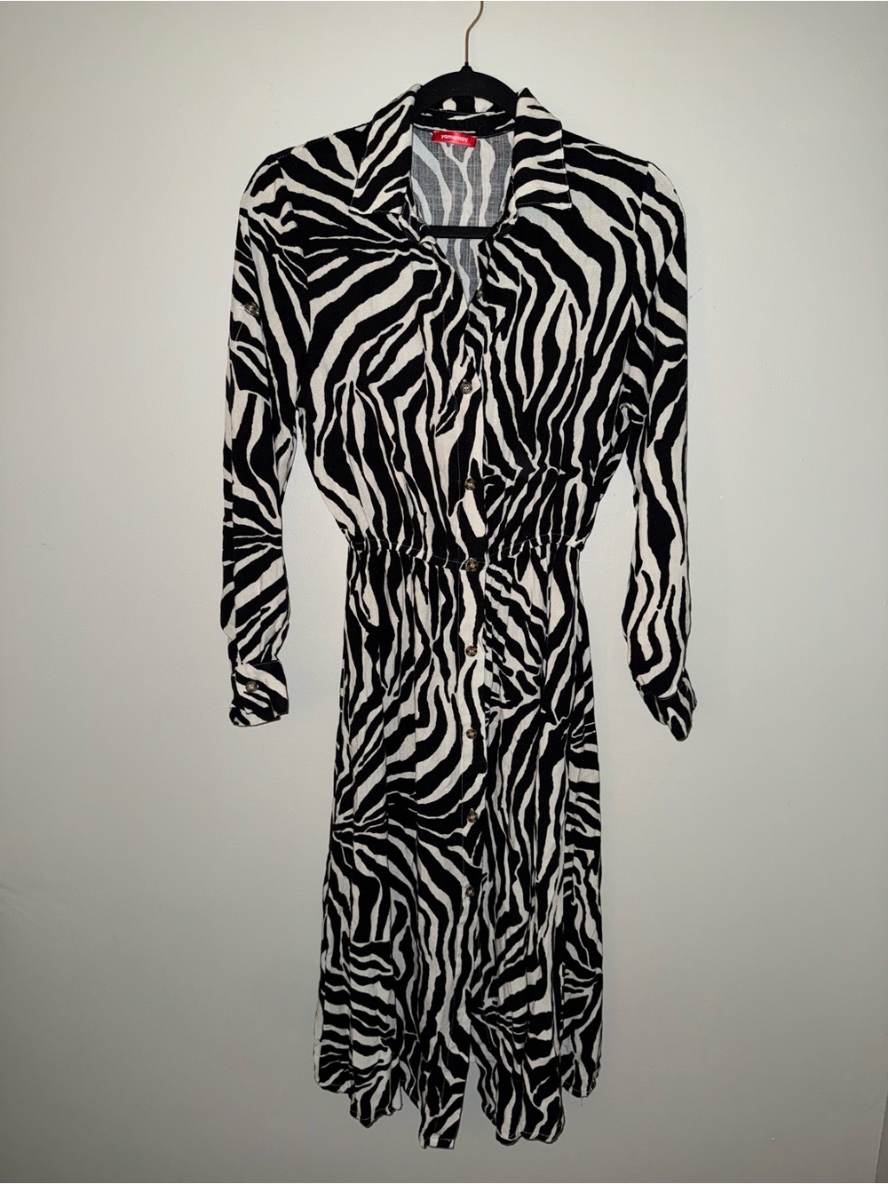 Yamamay zebra print shirt dress size S/M 100% viscose workwear